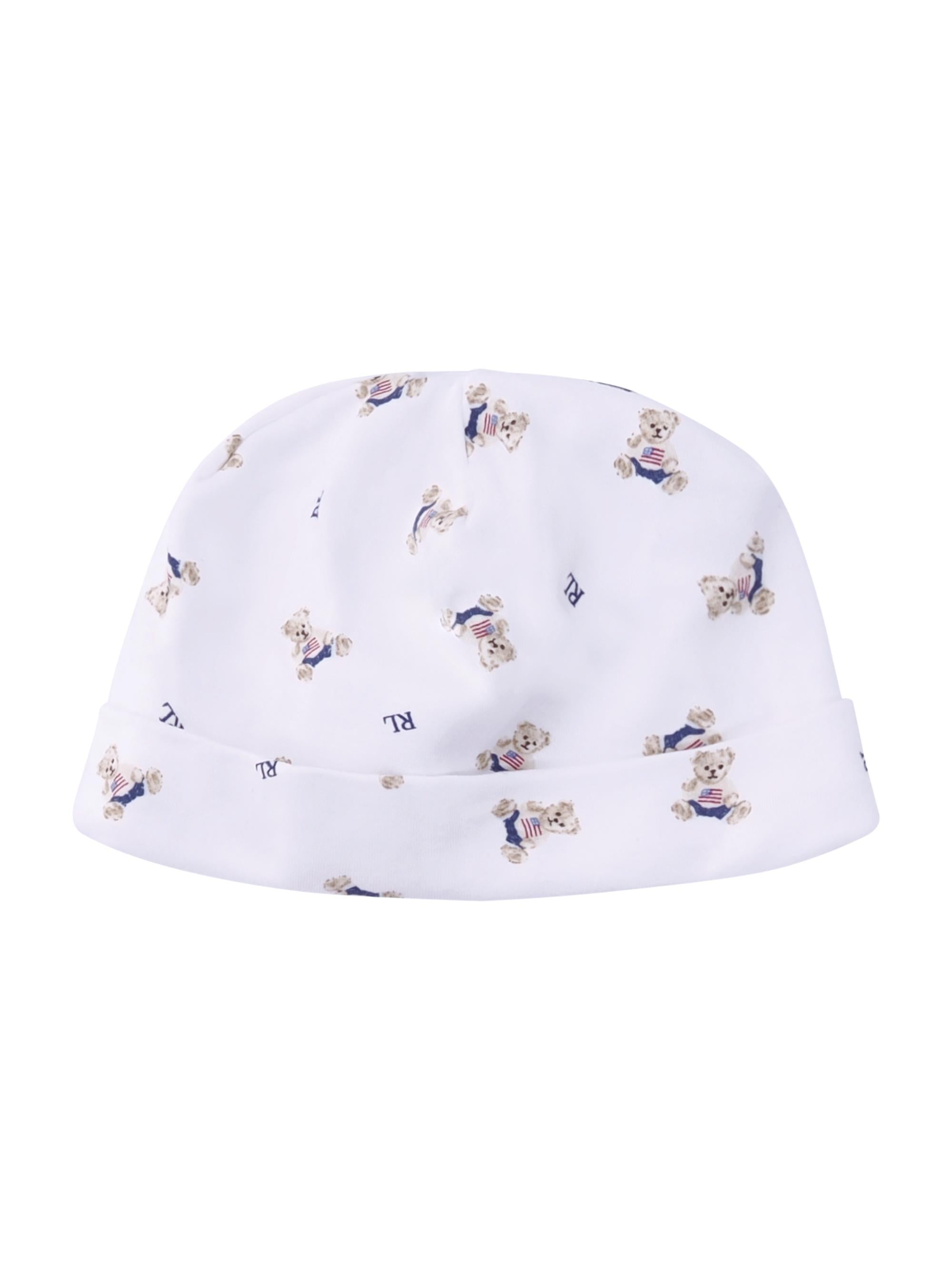 Set tutina bavaglino e cappellino per neonato Polo Ralph Lauren Kids bianco con stampa Teddy Bear 320P00760 001 Ralph Lauren kids 