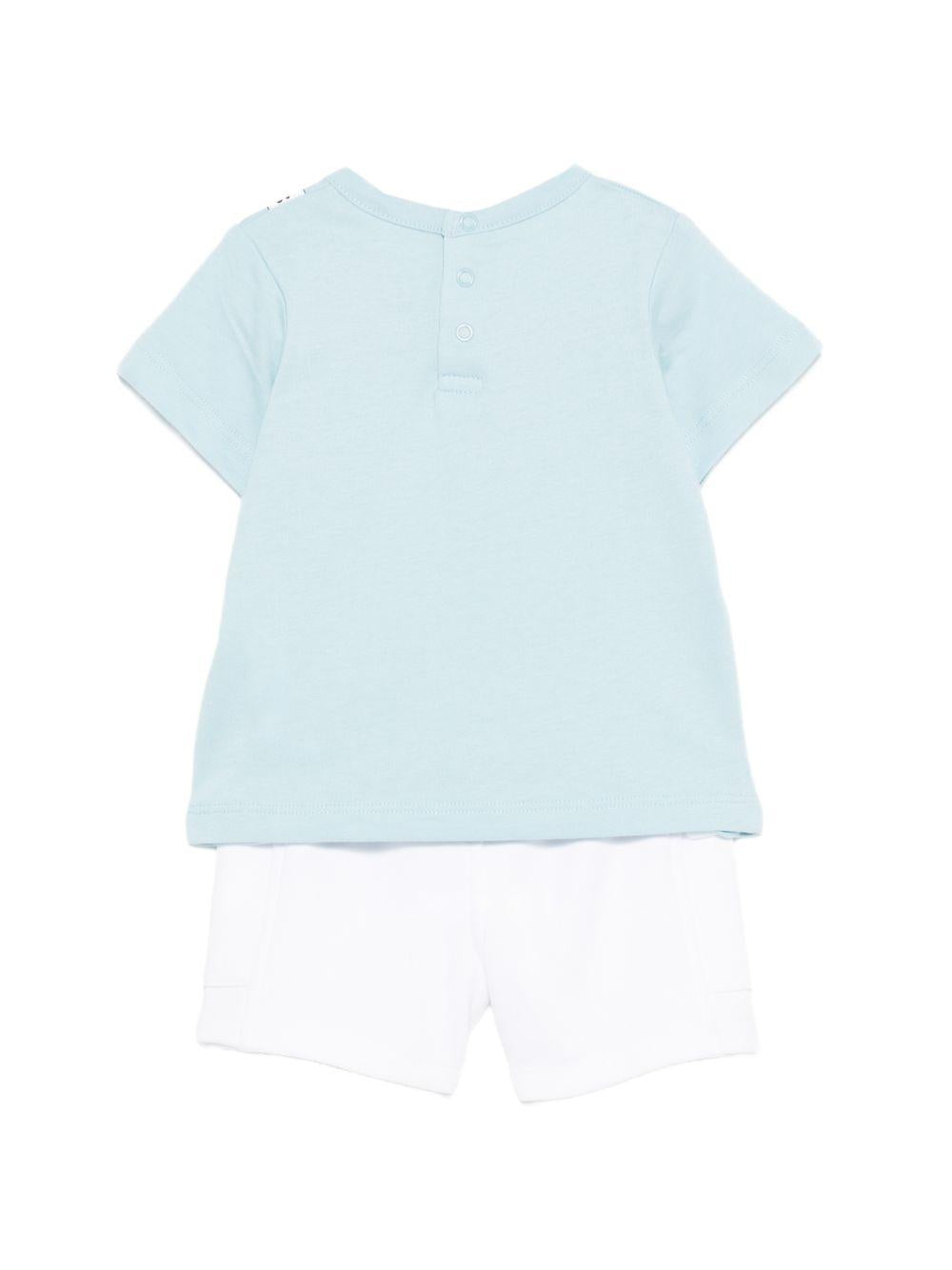 Set t-shirt e shorts per neonato The Marc Jacobs Kids azzurro con stampa grafica sul davanti W60816 77B THE MARC JACOBS KIDS 