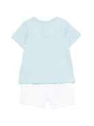 Set t-shirt e shorts per neonato The Marc Jacobs Kids azzurro con stampa grafica sul davanti W60816 77B THE MARC JACOBS KIDS 