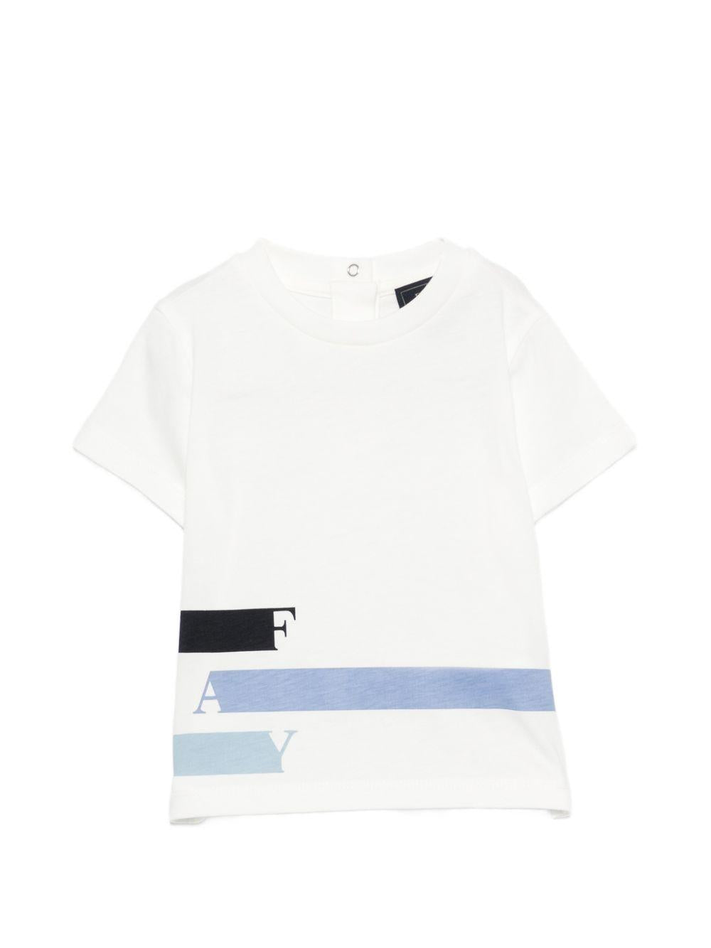 T-shirt per neonato Fay Kids bianca con stampa grafica FY8511 Z3708 101AZ FAY KIDS 