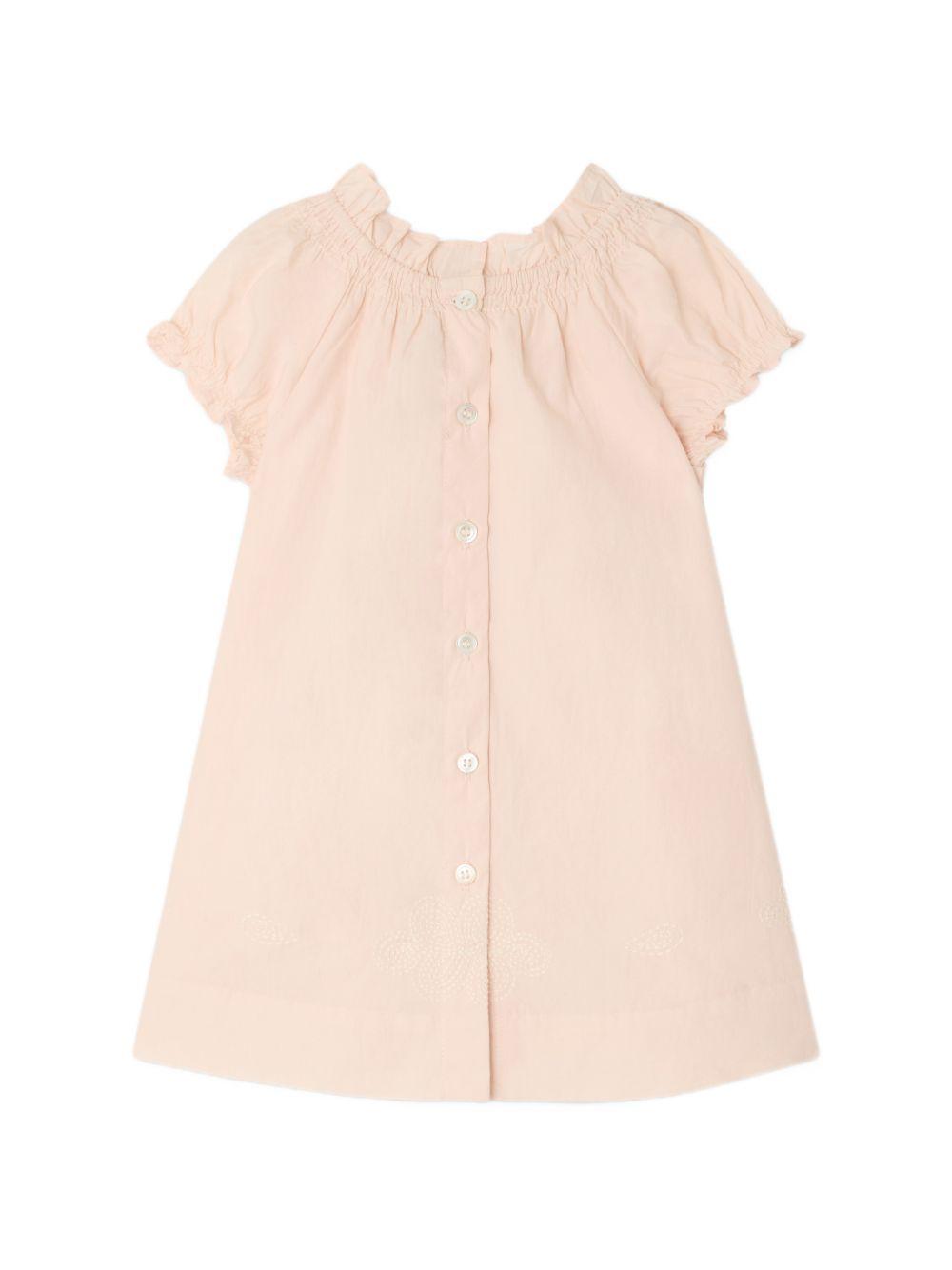 Abito per neonata Bonpoint rosa con ruches S06XDRW00007 121A BONPOINT KIDS 