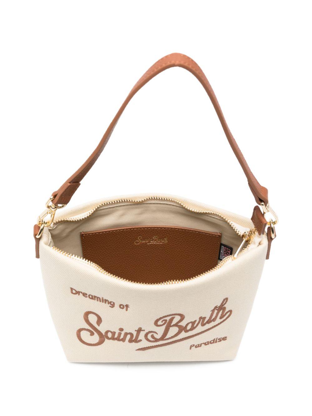 Clutch bag Aline MC2 Saint Barth beige con logo ricamato sul davanti ALI0034 01517L MC2 ST. BARTH KIDS 