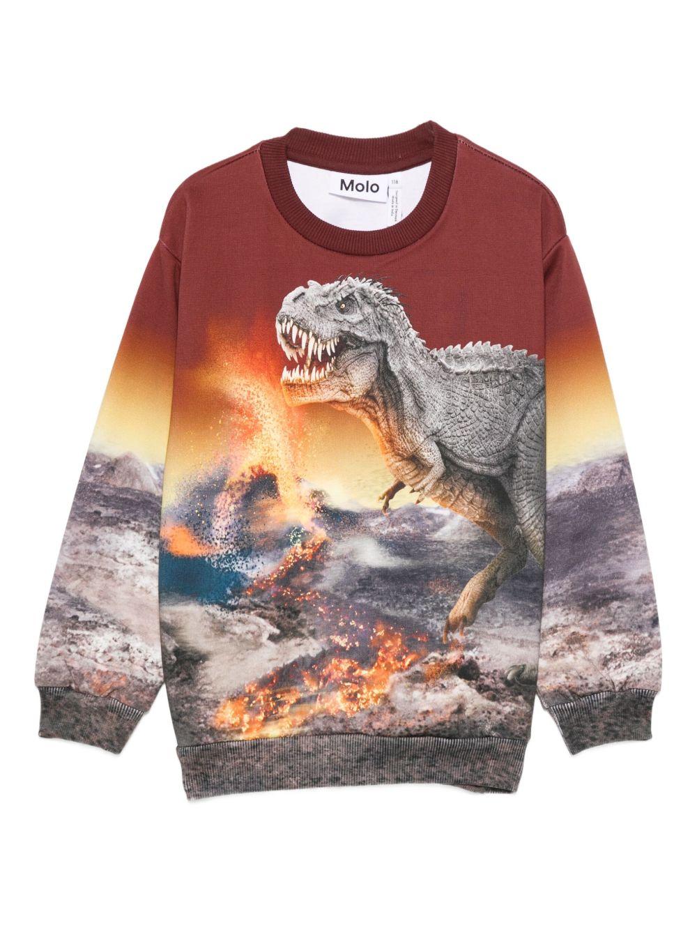 Felpa per bambino Molo multicolore con stampa dinosauro 1W25J209 9723 MOLO 