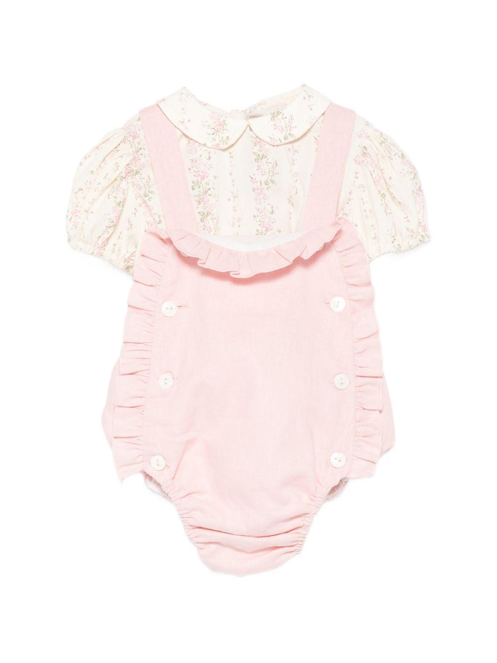 Completo per bambina La Stupenderia rosa orchidea con stampa floreale 2TBCT54 D58 LA STUPENDERIA 