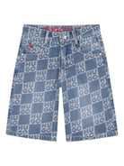 Shorts per bambino Hugo Kids denim con stampa logo all-over G00996 Z25 Hugo KIDS 