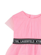 Abito per neonata Karl Lagerfeld Kids rosa con rifinitura logo Z31059 462 KARL LAGERFELD KIDS 