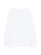 Felpa per bambino MSGM Kids bianca con stampa logo S6MSJUSW007 001 MSGM KIDS 