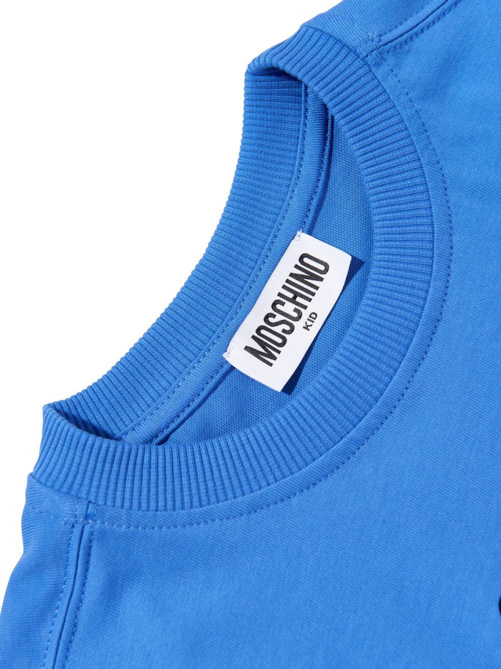 T-shirt per bambini Moschino Kids blu con stampa grafica orsetti HUM05PLAA23 40630 MOSCHINO KIDS 