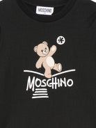T-shirt per bambini Moschino Kids nera con motivo Teddy Bear HZO00JLAA20 60100 MOSCHINO KIDS 