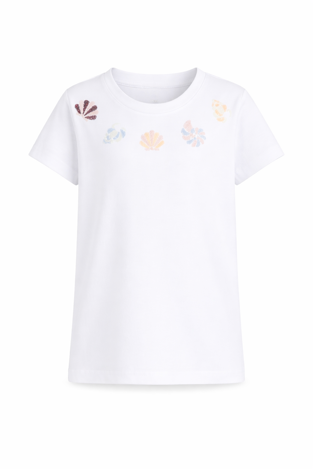 T-shirt per bambina Molo bianca con dettagli in paillettes 2S26A217 5636 MOLO KIDS 