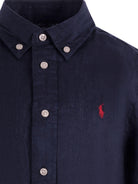 Camicia per bambino Polo Ralph Lauren Kids blu con ricamo Polo Pony sul davanti 322967600 004 Ralph Lauren kids 