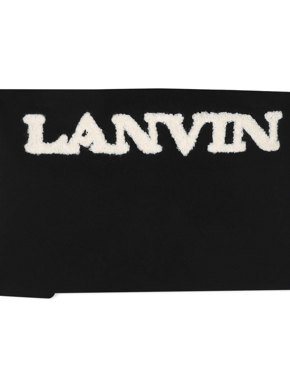 Felpa per bambino Lanvin Kids nera con applicazione logo N30402 09B LANVIN KIDS 