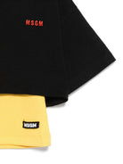 T-shirt per bambina MSGM Kids nero con logo-toppa S6MSJGTH092 110 MSGM KIDS 