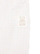 Pantaloni a righe per neonata Moschino Kids beige con passanti MUP05ELYE01 84313 MOSCHINO KIDS 