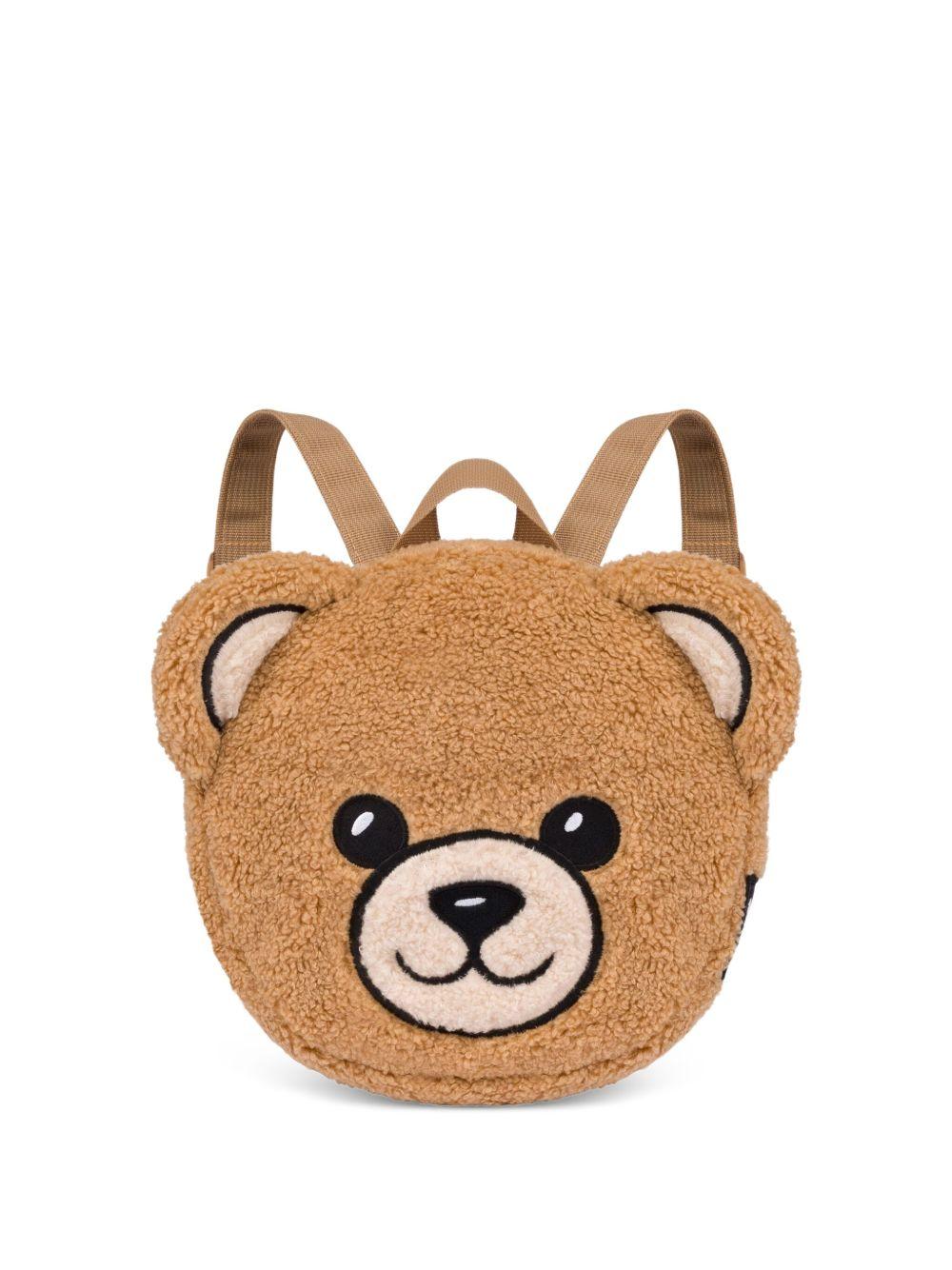 Zaino per bambini Moschino Kids marrone con motivo Teddy Bear MUX05ELIA00 20351 MOSCHINO KIDS 