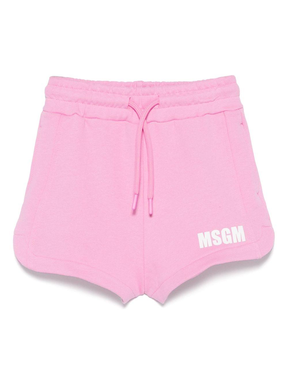 Shorts per bambina MSGM Kids rosa con vita con coulisse elasticizzata S5MSJGSH095 MS003 MSGM KIDS 