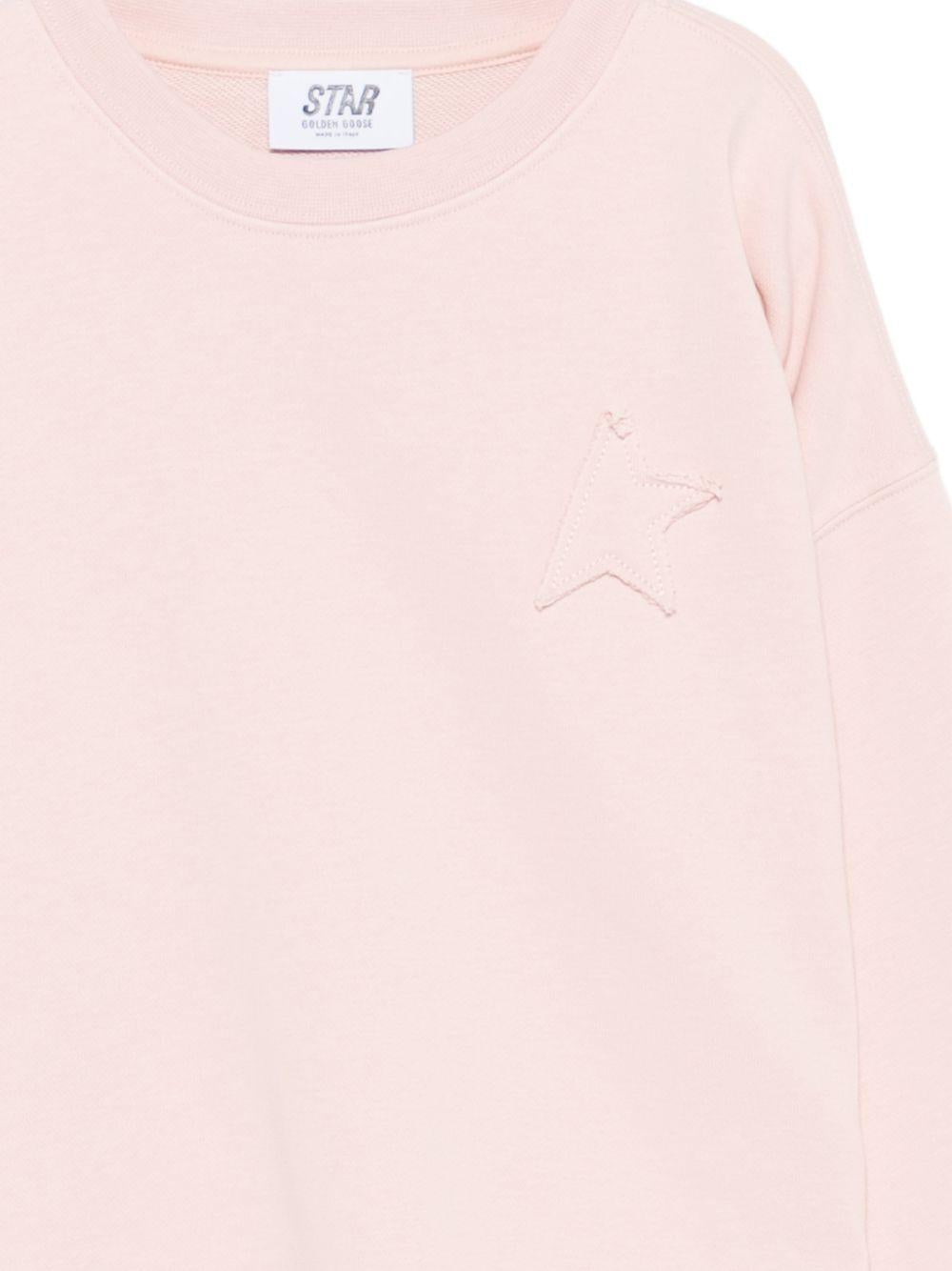 Felpa per bambina Golden Goose Kids rosa con dettaglio stella GKP02629P002488 25523 GOLDEN GOOSE KIDS 