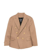 Blazer per bambino Balmain Kids beige con revers a lancia BY2P54 G0197 315 BALMAIN KIDS 
