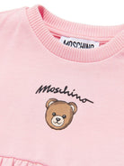 Abito per neonata Moschino Kids rosa con stampa Teddy Bear sul davanti MDV0DGLCA19 50209 MOSCHINO KIDS 