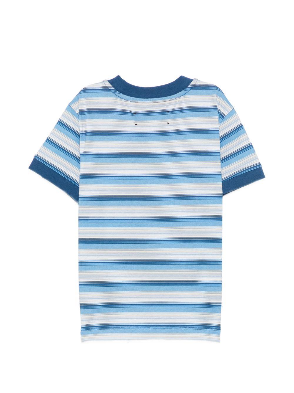 T-shirt per bambino Amiri Kids blu con design a righe ACTOJR1034 420 AMIRI KIDS 