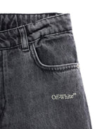Jeans per bambino Off-White Kids neri con design a cinque tasche 44BYA005S26D001 031 OFF WHITE KIDS 