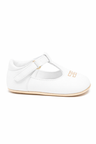 Scarpine primi passi per neonata Elisabetta Franchi La Mia Bambina bianche con ricamo logo F0A3E04601731 B093 ElISABETTA FRANCHI KIDS 