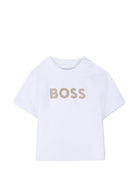 Set t-shirt con shorts per neonato Boss Kids bianco con motivo a righe J53048 249 BOSS KIDS 