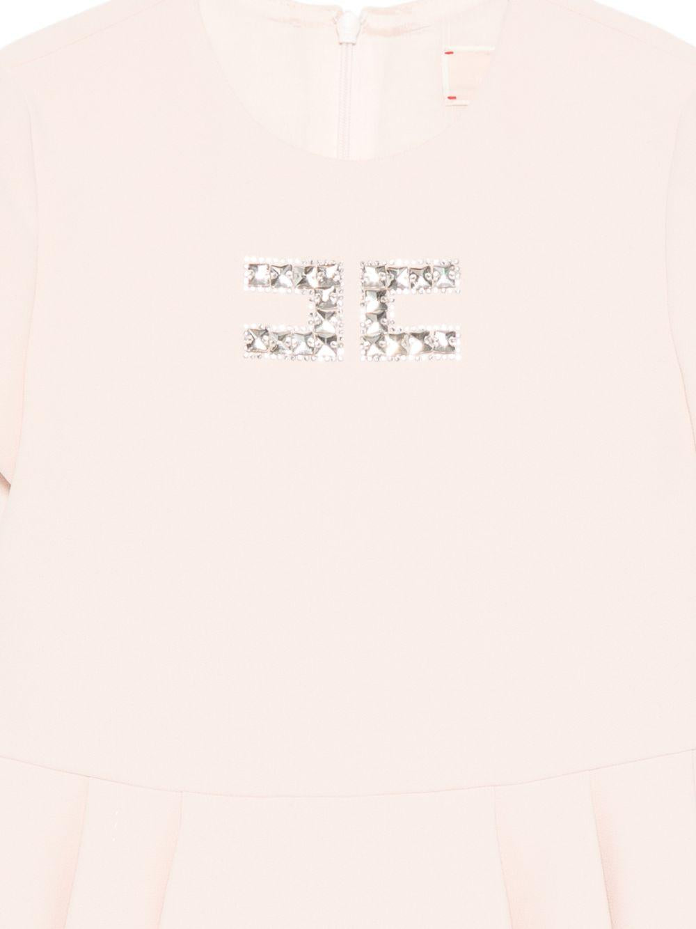 Abito per bambina Elisabetta Franchi La Mia Bambina rosa con logo sul davanti EFAB6660GA022 C036 ElISABETTA FRANCHI KIDS 