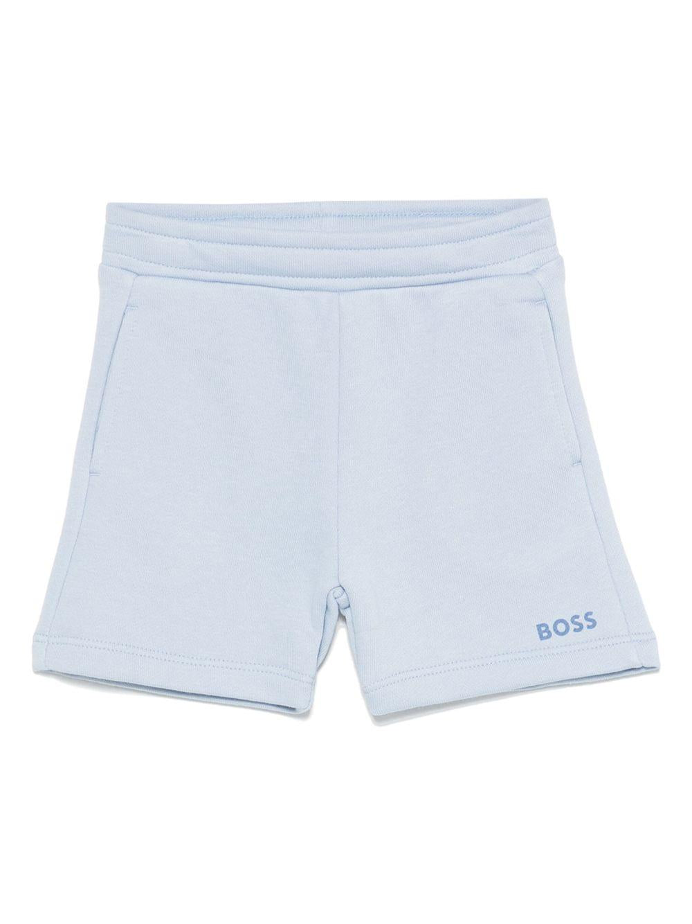 Bermuda per neonato Boss Kidswear azzurro con stampa con logo J52086 887 BOSS KIDS 