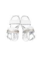 Sandali per bambina Monnalisa bianco con frange di cristalli 87E007 5721 0001 MONNALISA 