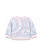 Felpa per neonata Emilio Pucci Junior multicolore con stampa iride all-over PZ4010 Z3343 51SCE EMILIO PUCCI KIDS 
