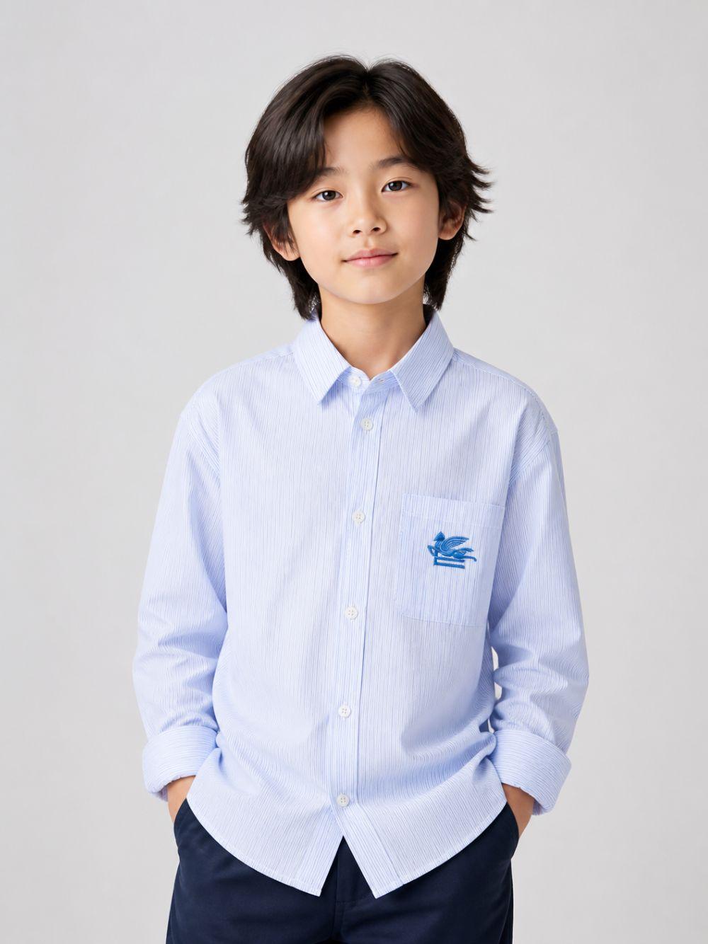 Camicia per bambino Etro Kids azzurra con design a righe GZ5H50 P0639 100BL ETRO KIDS 