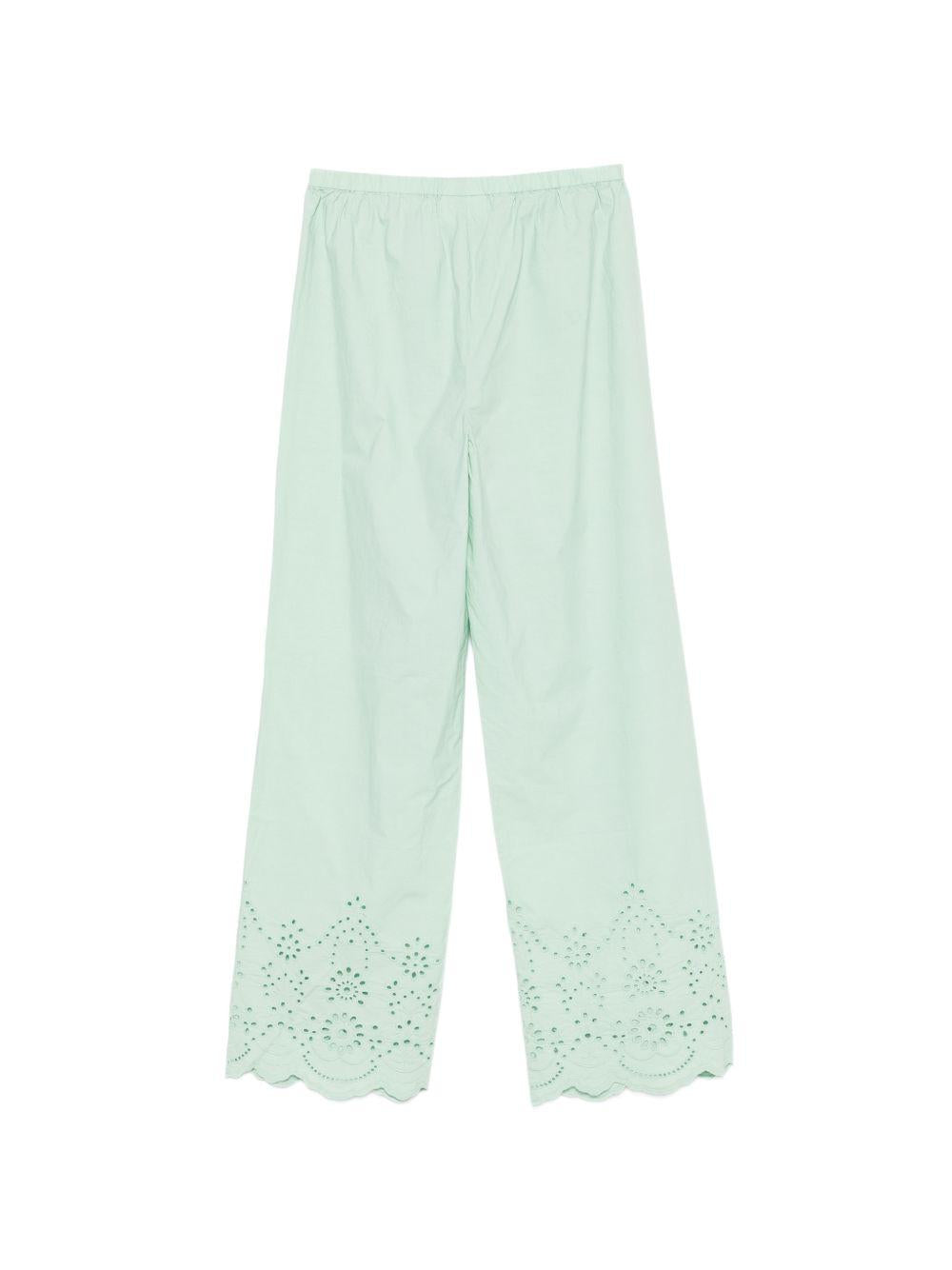 Pantaloni Inez in sangallo MC2 Saint Barth verde con fondo smerlato IEN0002 00474L MC2 ST. BARTH 
