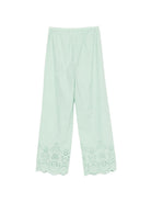 Pantaloni Inez in sangallo MC2 Saint Barth verde con fondo smerlato IEN0002 00474L MC2 ST. BARTH 