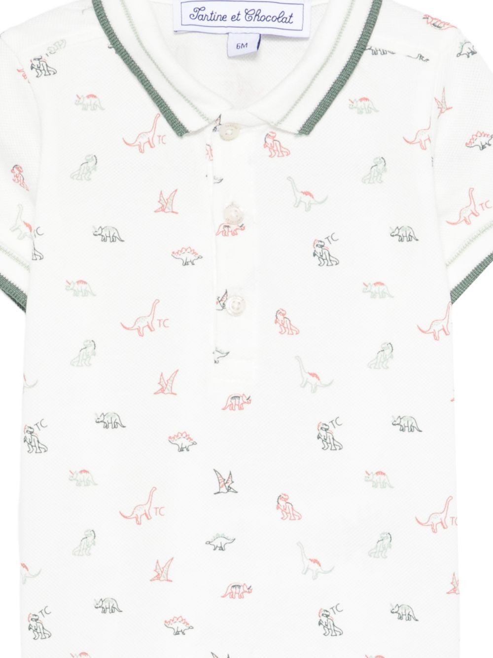 T-shirt per neonato Tartine Et Chocolat bianca con stampa grafica dinosauri all-over CC11051 13 TArtine & Chocolat KIDS 