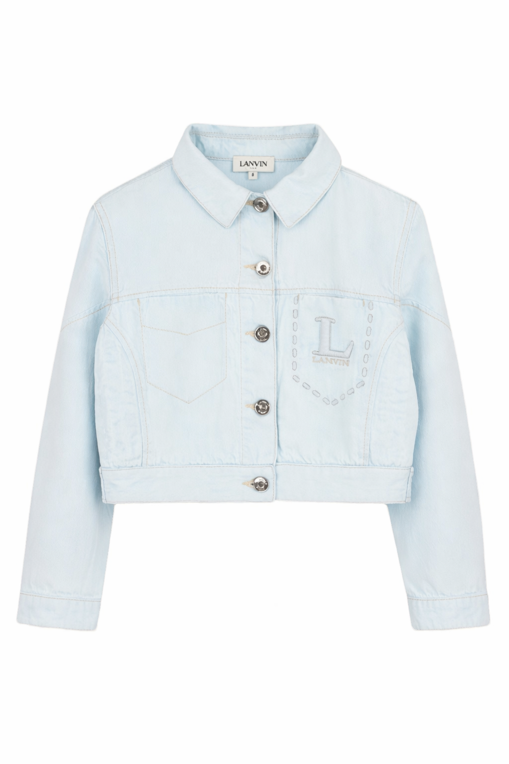 Giubbino per bambina Lanvin Enfant denim con colletto a punta N30354 Z27 LANVIN KIDS 