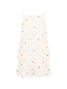 Pigiama per bambina Petit Bateau bianco con stampa cuoricini all-over A0F97 01 PETIT BATEAU 