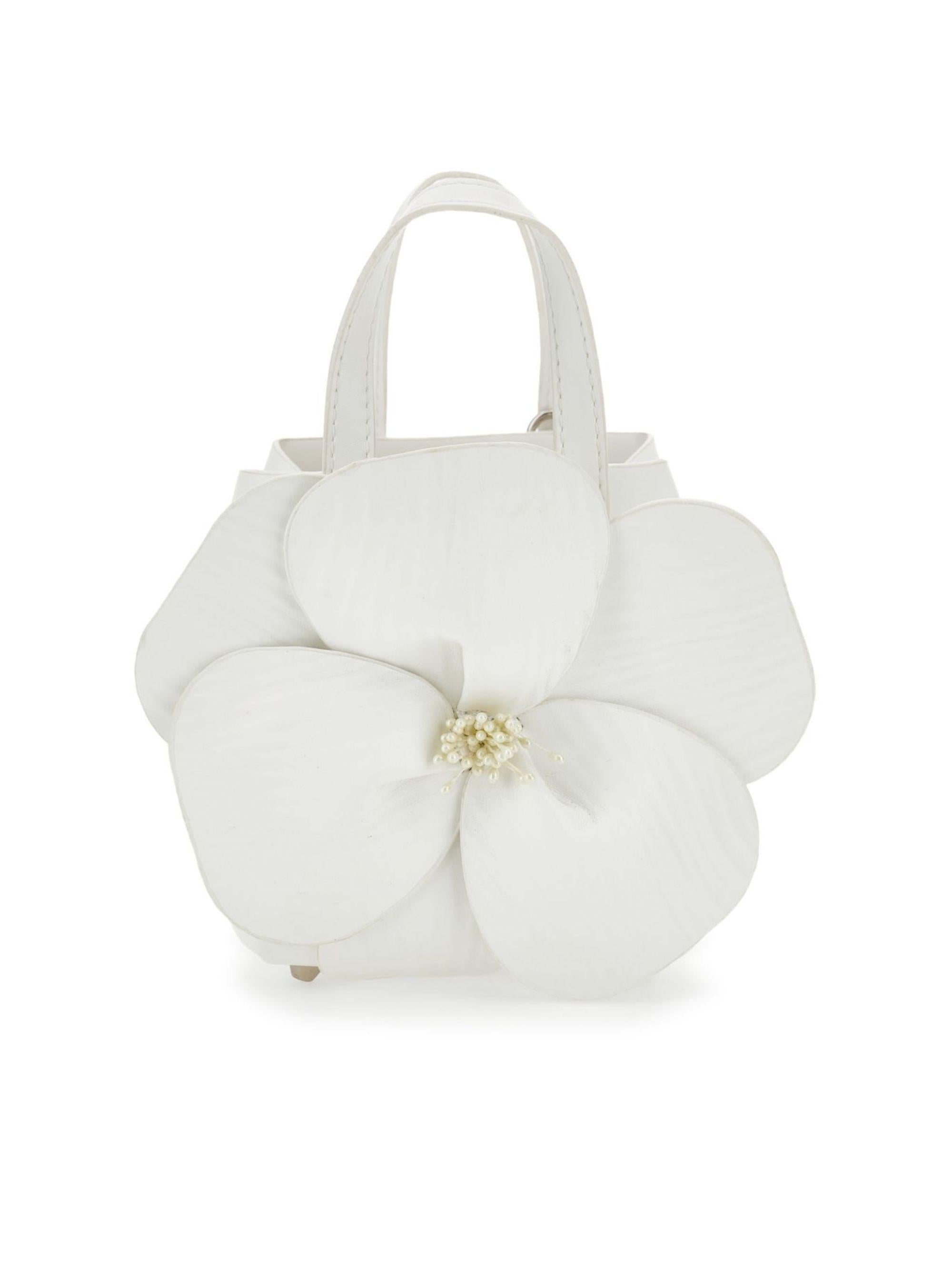 Borsa a mano per bambina Monnalisa bianca con dettaglio fiore 79G003 7068 0001 MONNALISA KIDS 