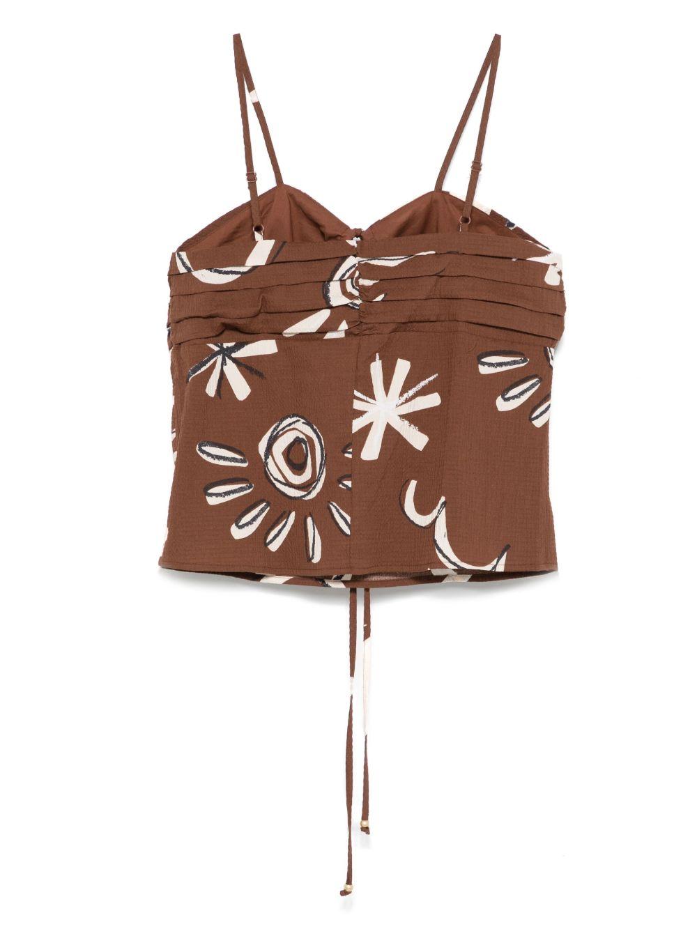 Top per donna Scotch & Soda marrone con motivo seersucker U9A00700T 246 SCOTCH DONNA 