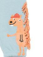 Pantaloni per neonato Stella McCartney Kids azzurro con frange e stampa animalier TX6590 Z3059 670 STELLA McCARTNEY KIDS 