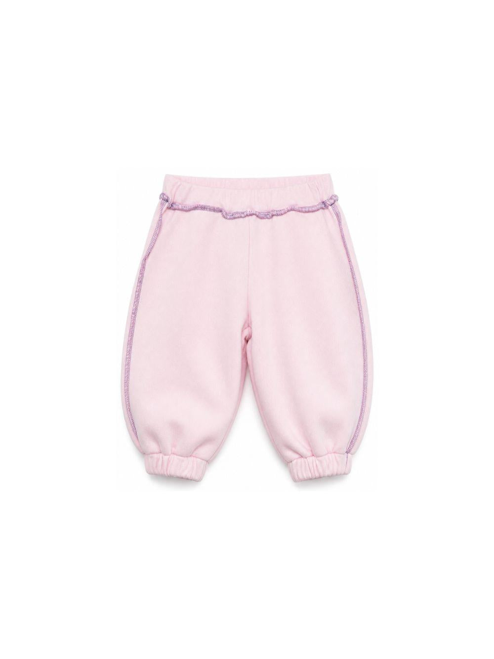 Pantaloni sportivi per neonata Emilio Pucci Junior rosa con cuciture a contrasto PZ6010 Z3183 51S EMILIO PUCCI KIDS 
