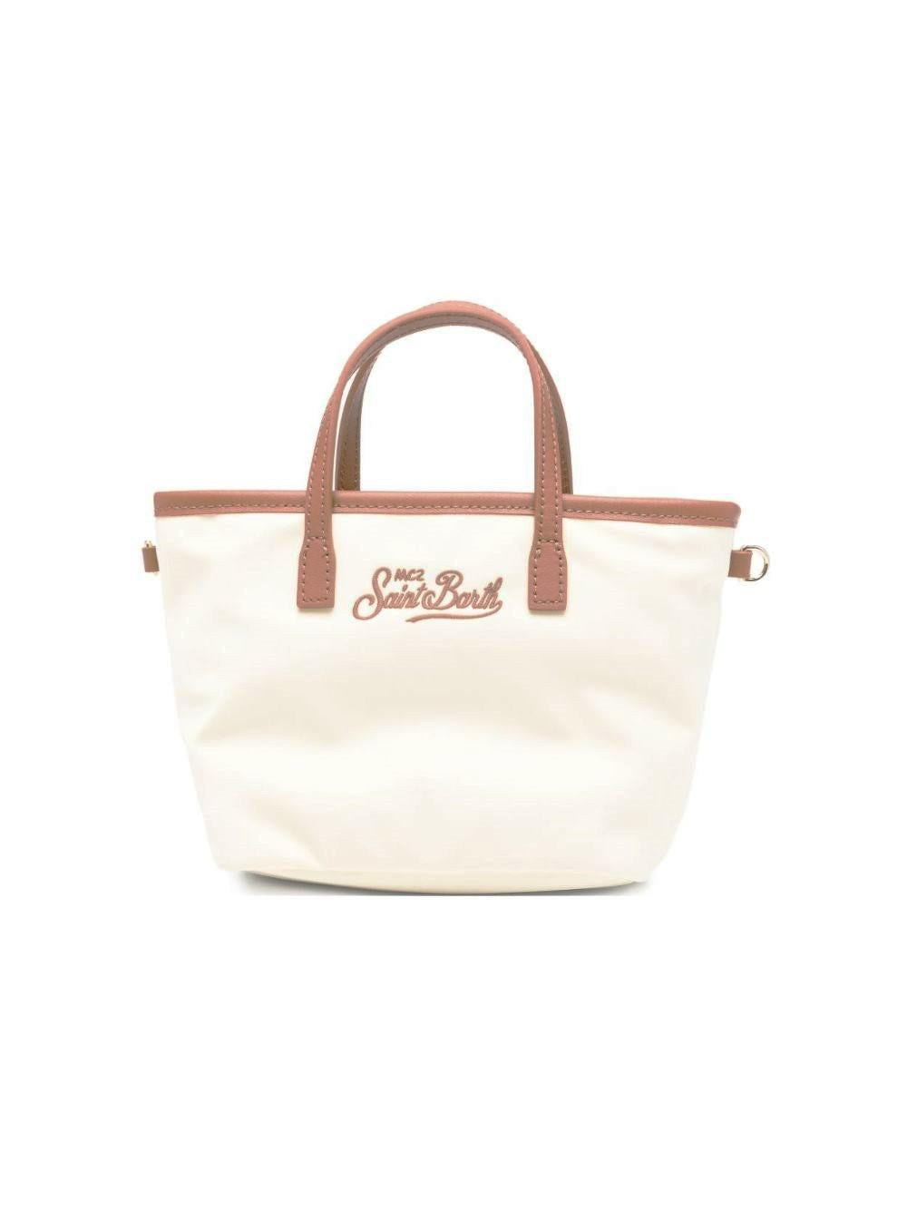 Borsa tote City mini MC2 Saint Barth bianco con mani in pelle CB0005 01818L MC2 ST. BARTH KIDS 