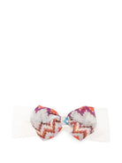 Fascia per capelli per neonata Missoni Kids bianca con stampa a zigzag MZ0034 Z3672 102MC MISSONI KIDS 