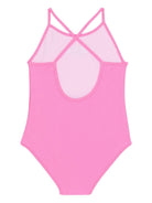 Costume da bagno per bambina Balmain Kids rosa con stampa logo BYCA09 Z0005 552BC BALMAIN KIDS 