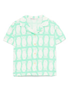 Camicia per bambino Bobo Choses Lucky Fish verde con stampa grafica B125AC025 331 BOBO CHOSES KIDS 