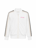 Felpa per bambina Palm Angels Kids bianca con strisce sulle maniche PGBD002S26FAB001 002 PALM ANGELS KIDS 
