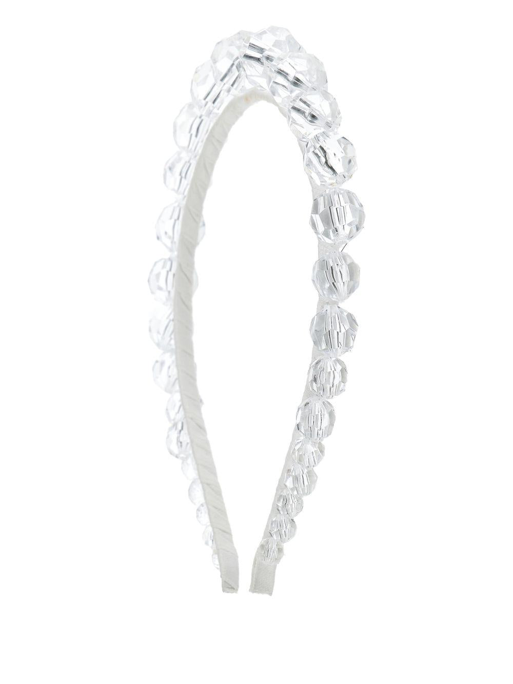 Cerchietto per bambina Monnalisa bianco con decorazione con perline 77G000 7741 0001 MONNALISA 
