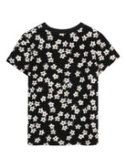 T-shirt per bambina The Marc Jacobs Kids nero con stampa a fiori all-over W60738 09B THE MARC JACOBS KIDS 
