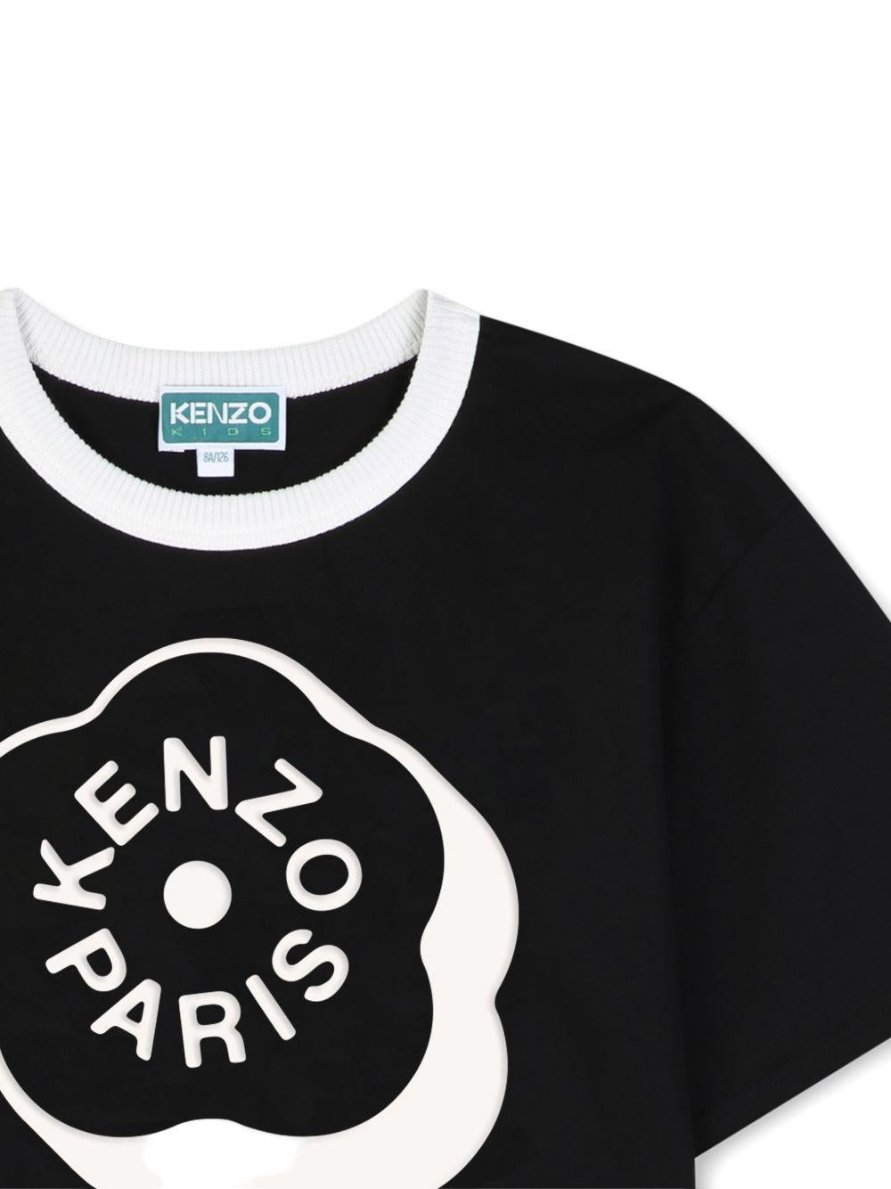 T-shirt per bambina Kenzo Kids nera con taglio crop K62004 09B KENZO KIDS 