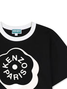 T-shirt per bambina Kenzo Kids nera con taglio crop K62004 09B KENZO KIDS 